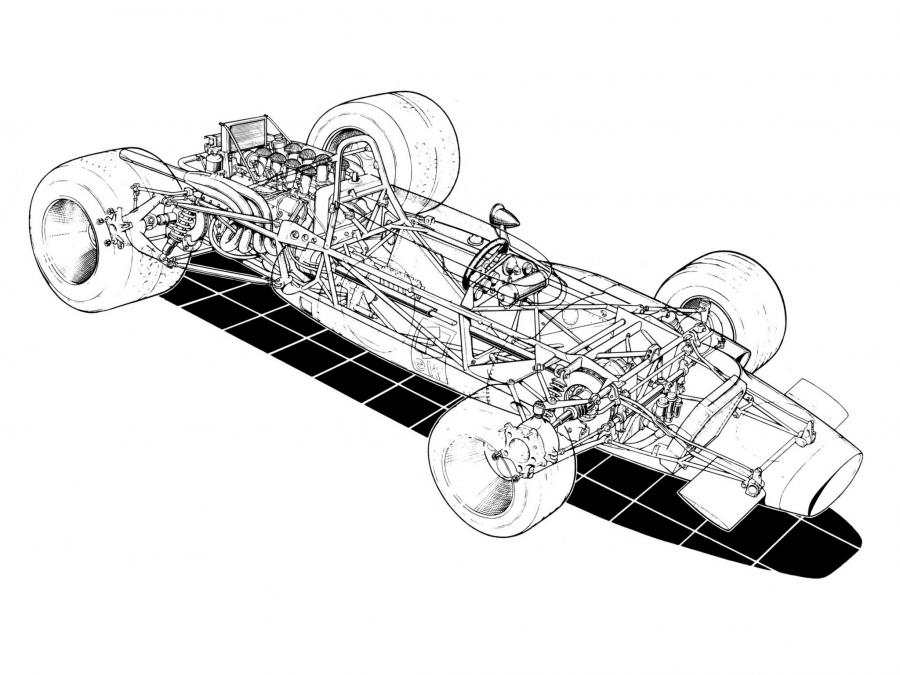 Схема Matra MS84 4WD 1969 года  (фото 4 из 4)